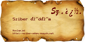 Sziber Ádám névjegykártya