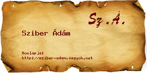 Sziber Ádám névjegykártya